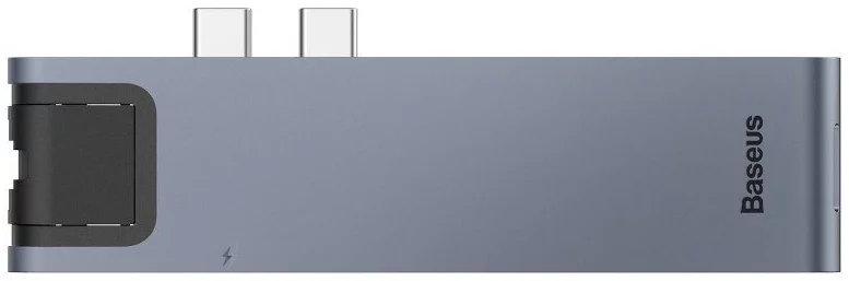 Baseus Duel USB C Hub 7in1, Adapter with 4k HDMI, USB C, USB 3.0, TF/SD Card Reader RJ45, for MacBook - Image 5