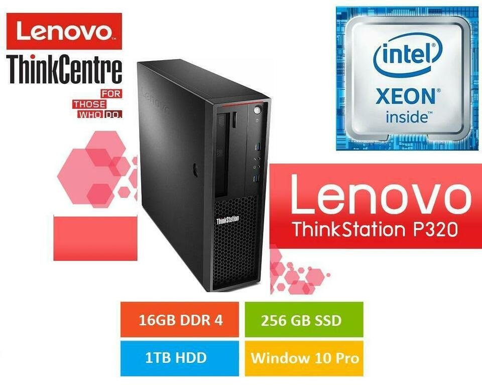 ThinkStation P320 Workstation, Xeon 3.70 16GB, 256GB SSD.1TB HDD, win 10 Pro