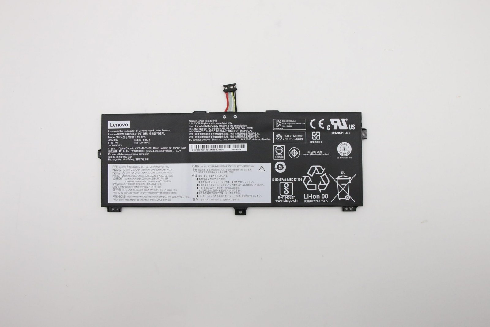 New Genuine Lenovo ThinkPad X390 Yoga 20NQ 50Wh 3Cell Battery 5B10W13927 - Image 5