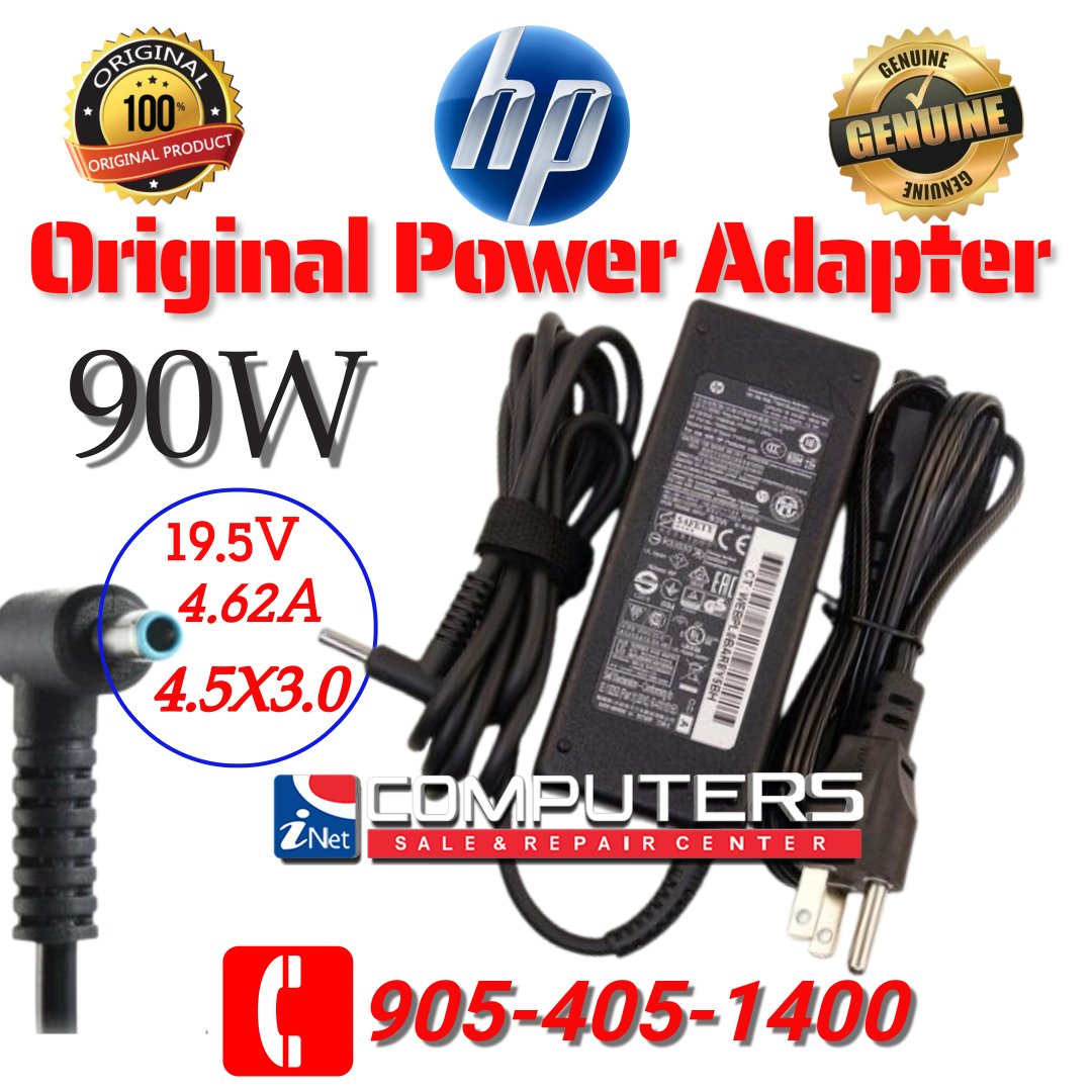New Genuine HP 90W 19.5V 4.62A AC Adapter Charger 4.5*3.0mm Blue Tip