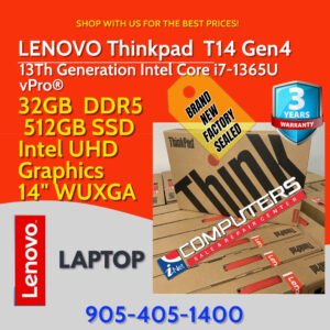 Lenovo ThinkPad T14 Gen 4 -Core i7 1365U - 32GB - 512GB "BRAND NEW SEALED" 3 Year ON SITE Warranty