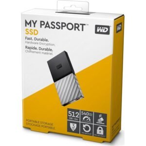 WD 512GB My Passport SSD Portable Storage - USB 3.1 - Black-Gray - WDBKVX5120PSL