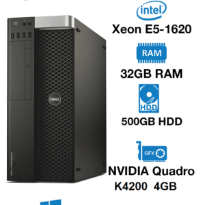 Dell Precision T5810 Workstation Xeon E5-1620 | 32GB DDR  RAM | 500GB HD | NVIDIA Quadro K4200 4GB