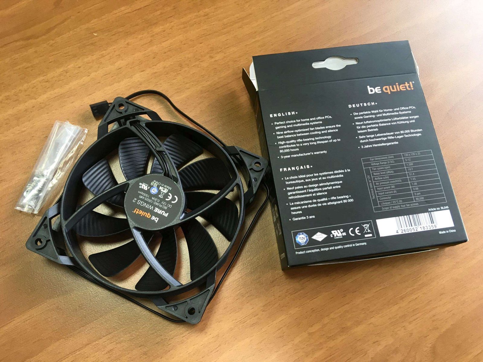 be quiet! BL046 Pure Wings 2 120mm Max.1500RPM 51CFM 19dB(A) Cooling Fan - Image 3